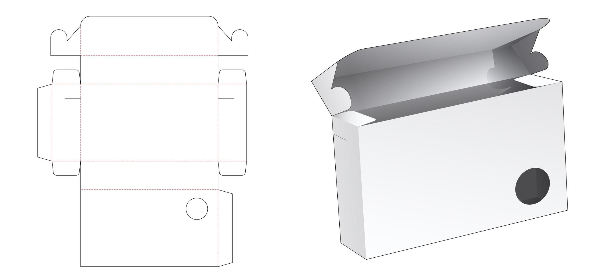 Documents packaging box with circle window vector