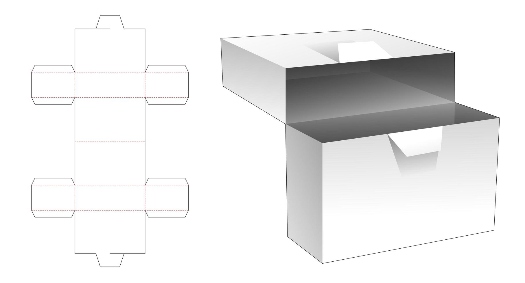 caja rectangular con solapa vector