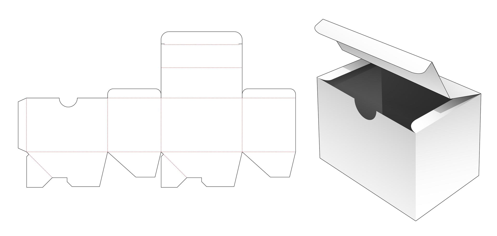 Folded lid flip box packaging vector