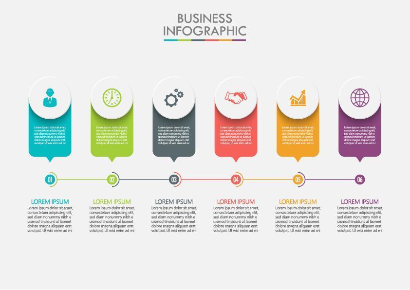 Business Infographic with Circle and Colorful Labels vector