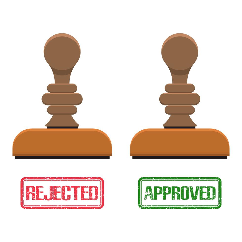 Approved and rejected stamp mark vector