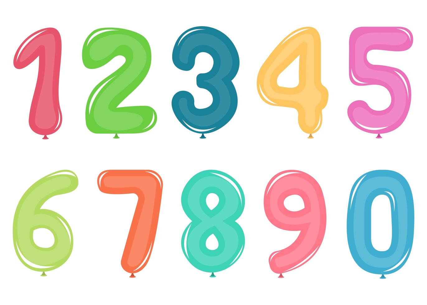 Balloon numbers isolated  vector