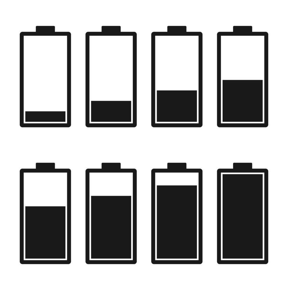 Battery icon set vector