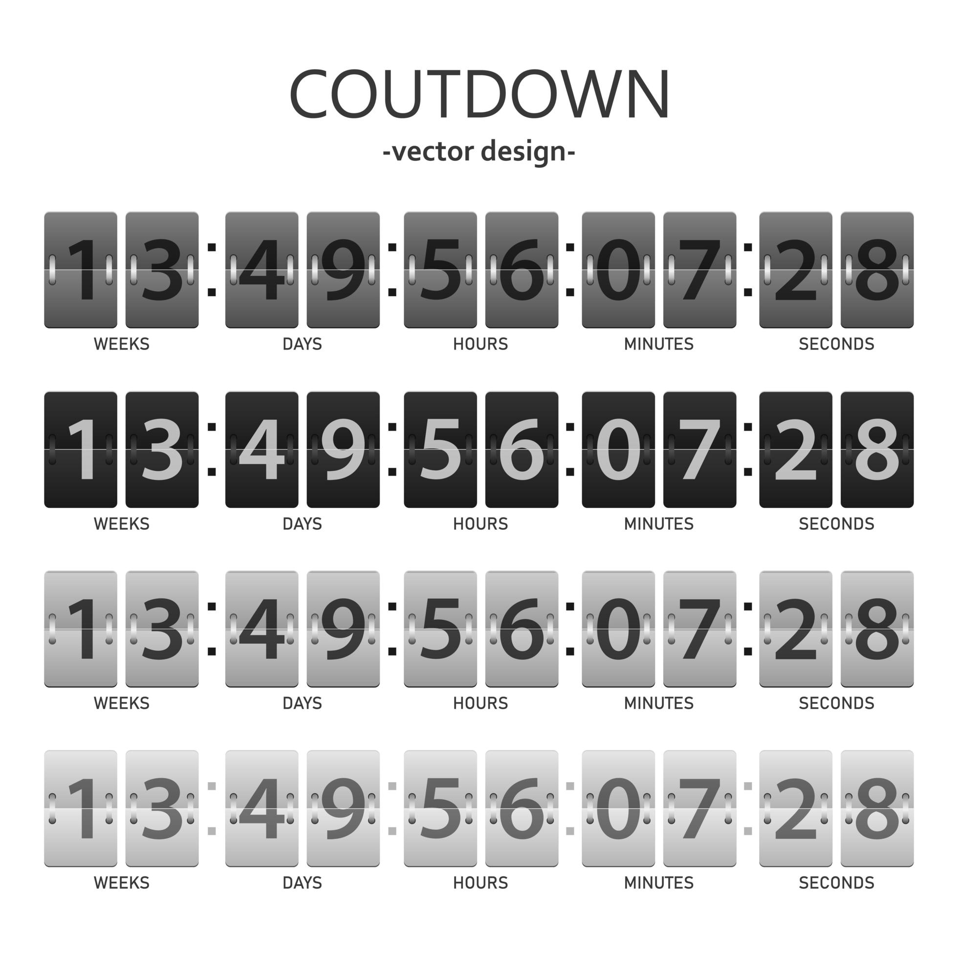 Countdown timer set 1268000 Vector Art at Vecteezy