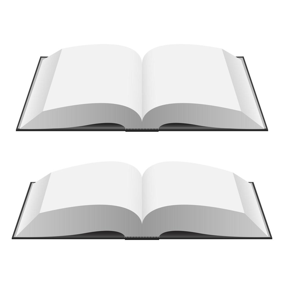 Opened book mockup vector