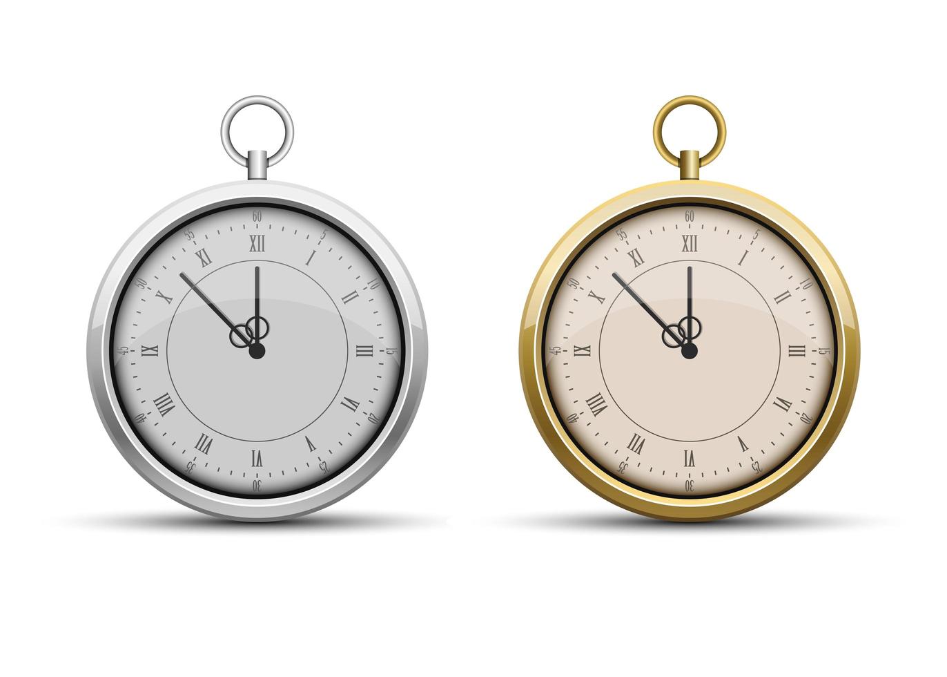 Pocket watch set vector