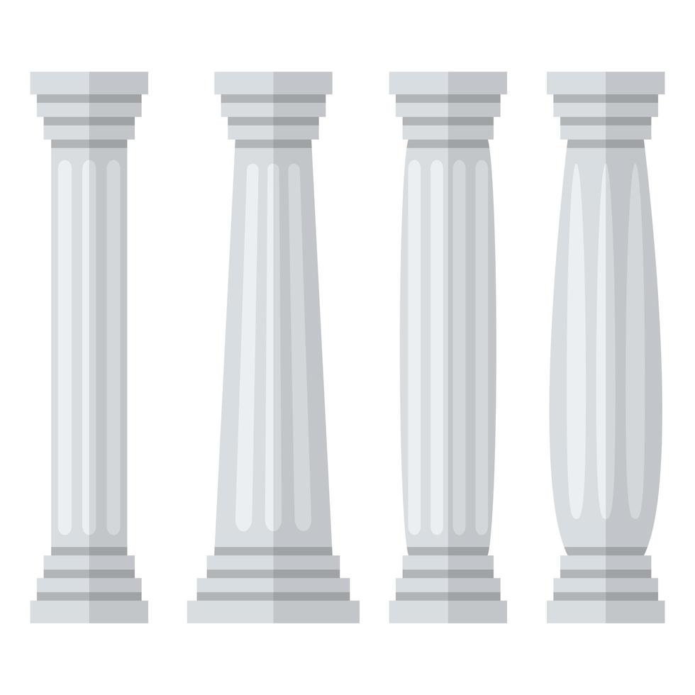 columnas antiguas aisladas vector