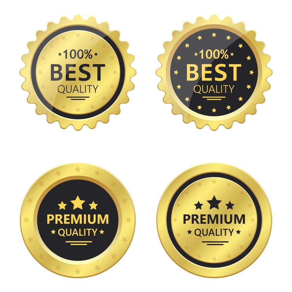 Premium quality golden emblems  vector