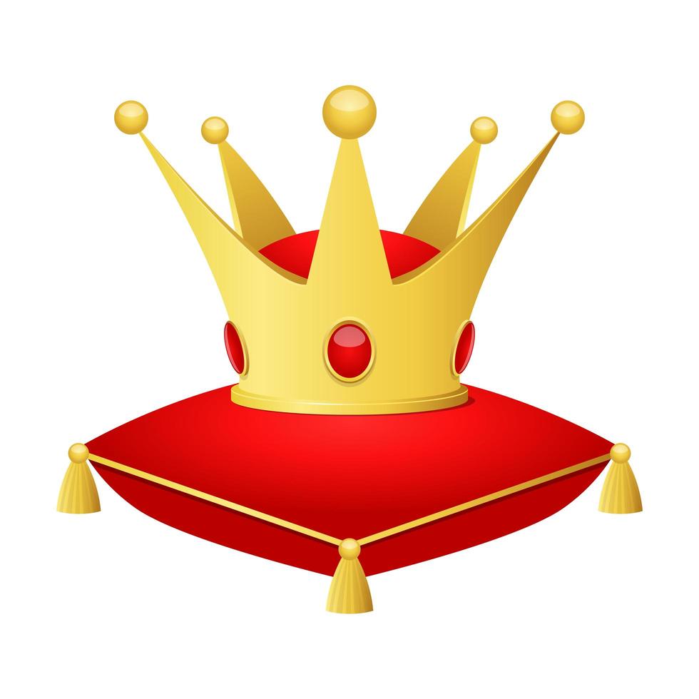 Golden crown on top of a cushion  vector