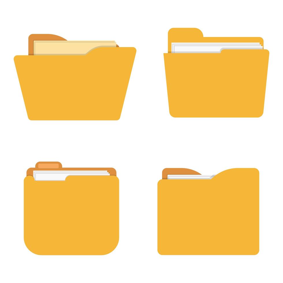 Folder icon set vector