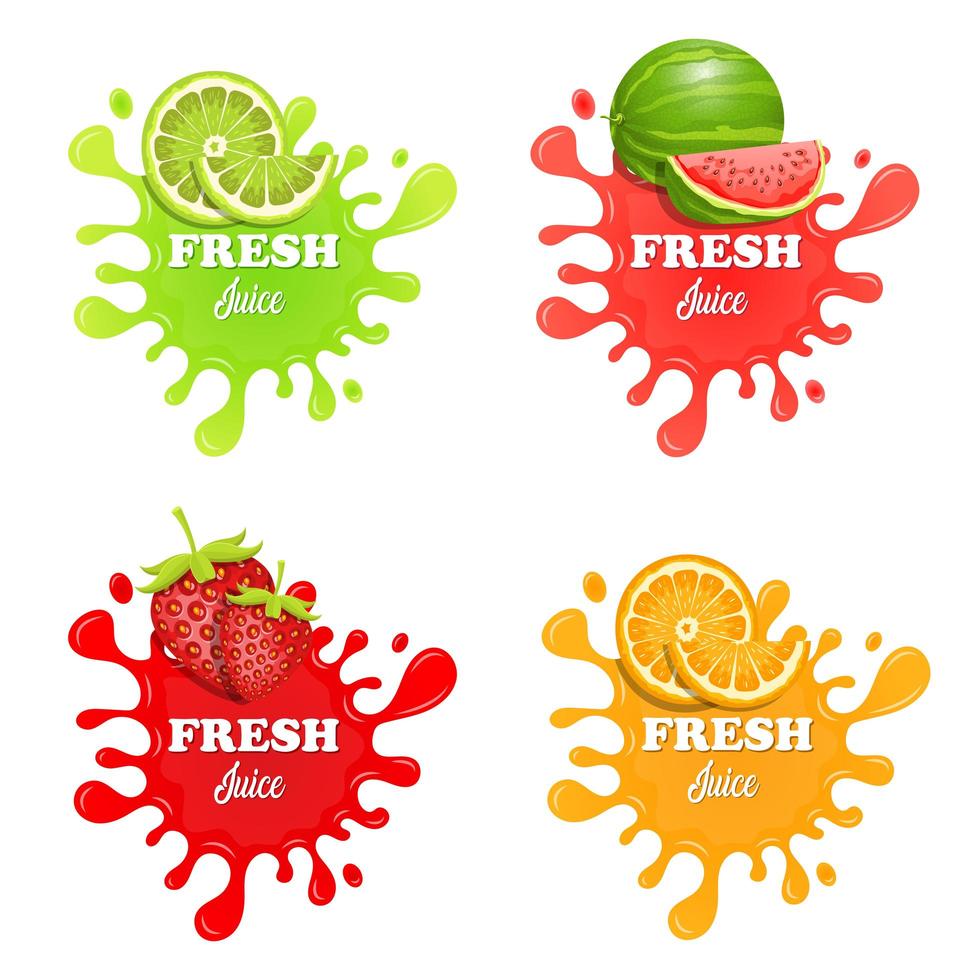 salpicaduras de jugo de fruta vector