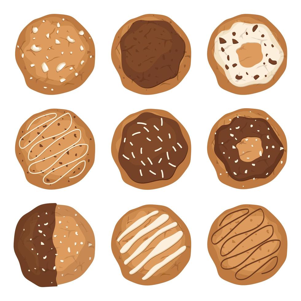 galletas aisladas en blanco vector