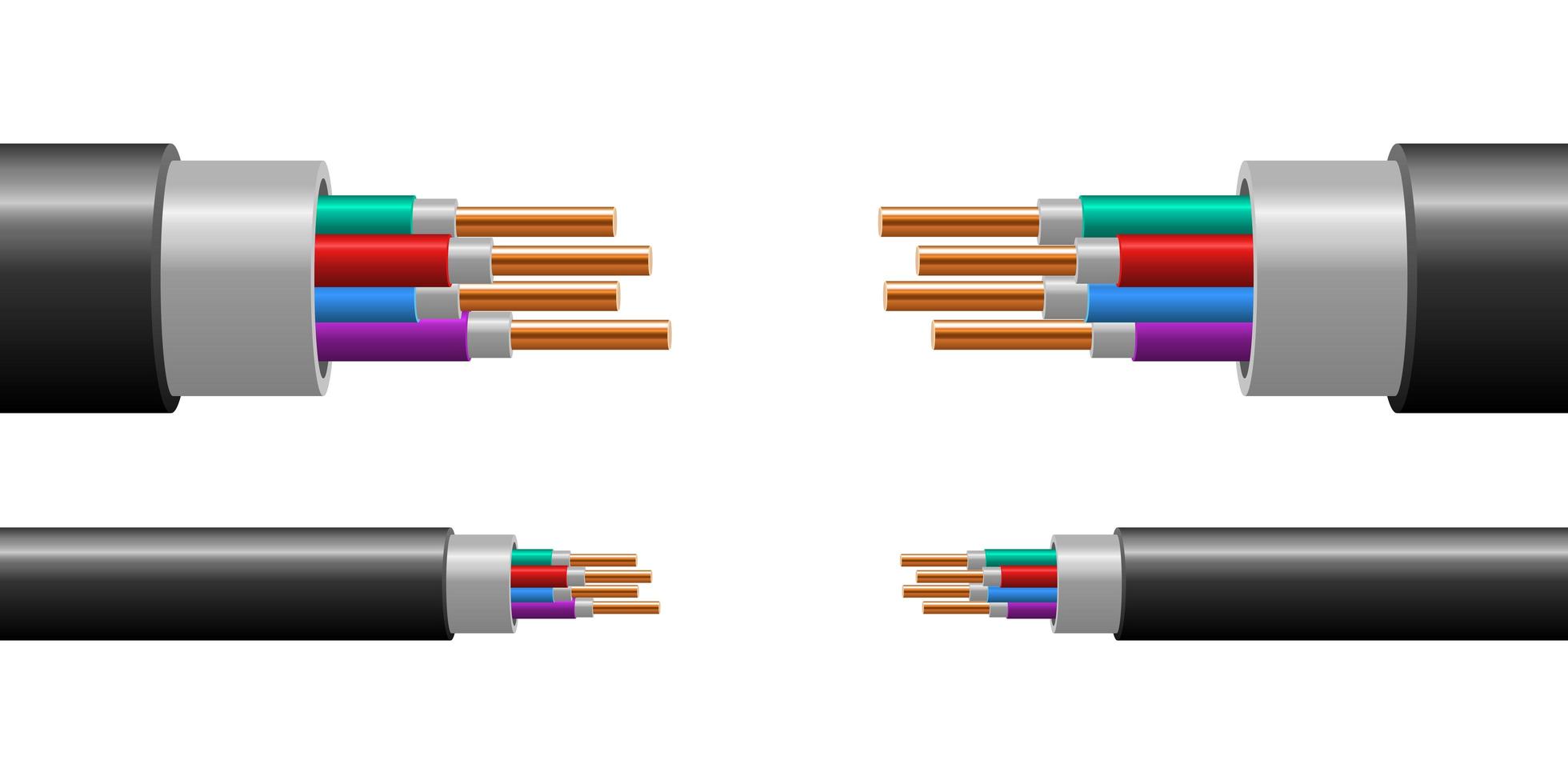 Copper wire isolated  vector