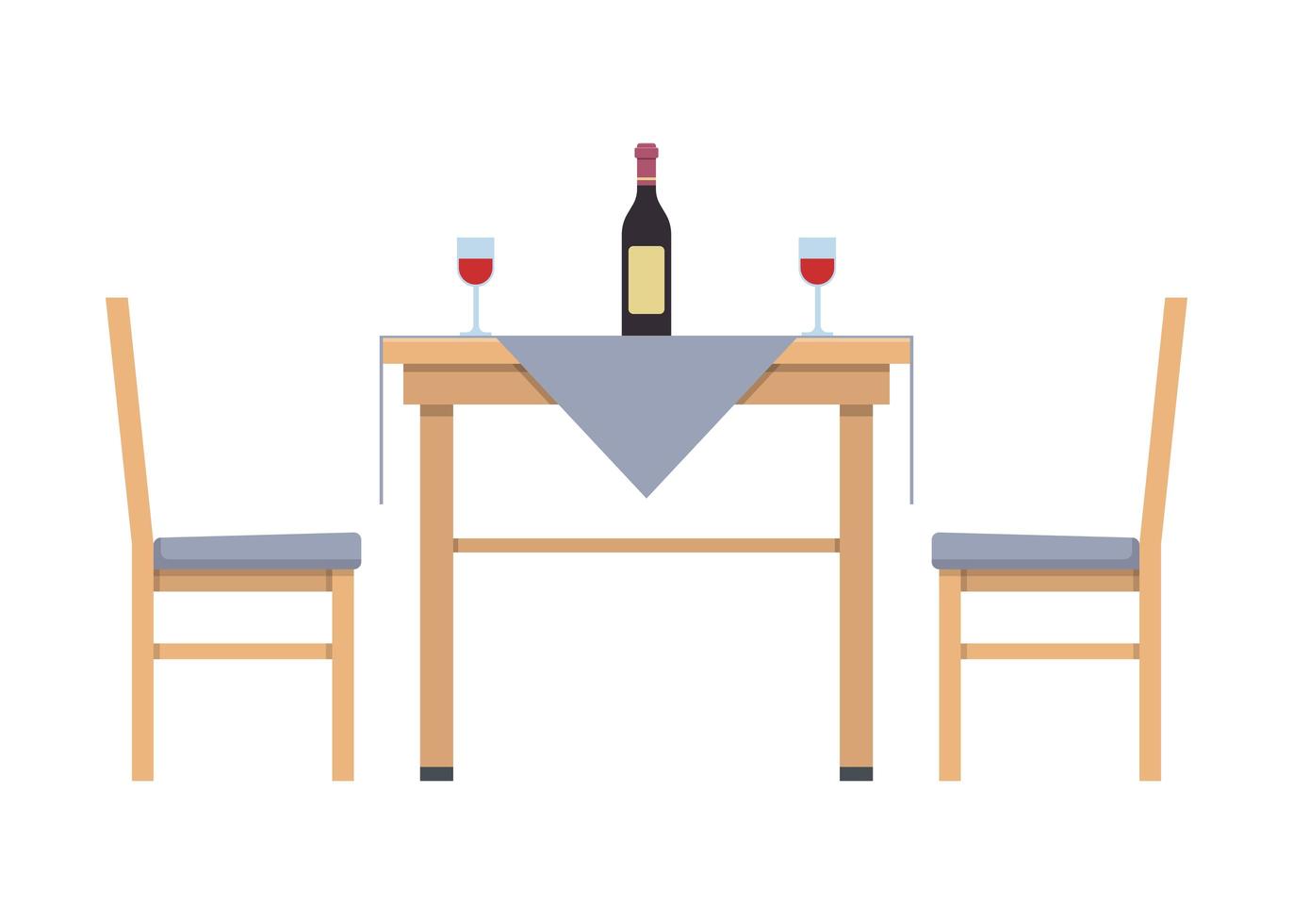 Empty dining table  and chairs vector