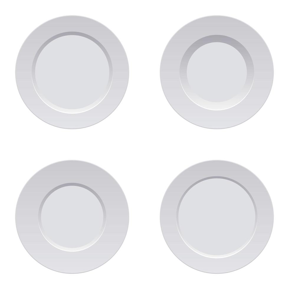 Porcelain plate set vector