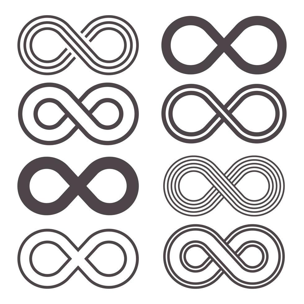 conjunto de iconos de infinito vector