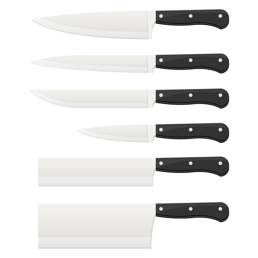 Kitchen knife set vector