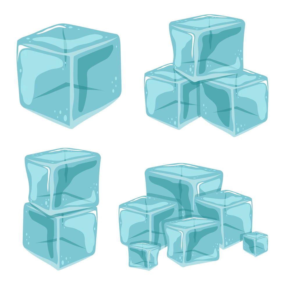 Set of ice cubes vector