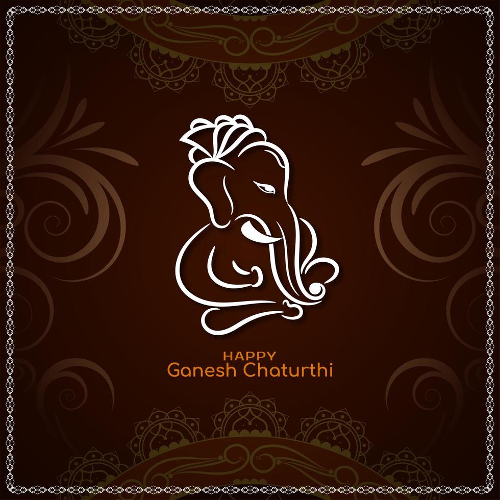 Brown abstract Ganesh Chaturthi religious vector