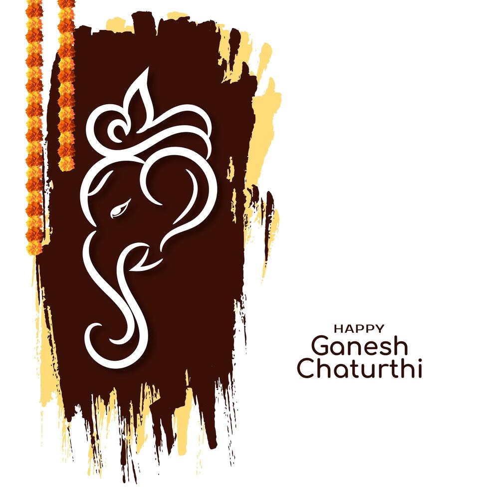 Indian festival Ganesh Chaturthi greeting card vector