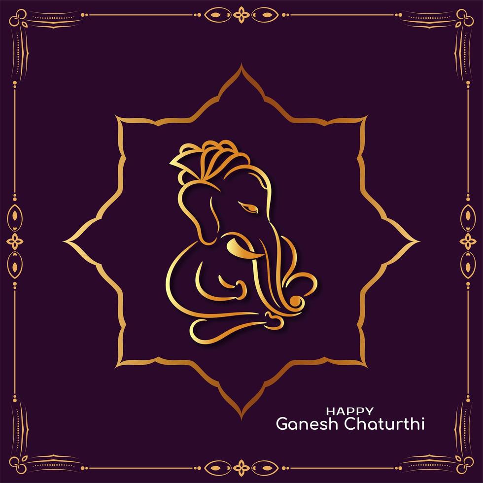 Indian festival Ganesh Chaturthi square greeting vector