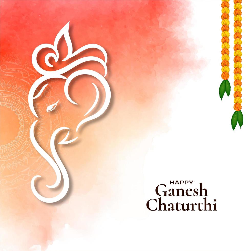 Modern festival Ganesh Chaturthi greeting vector