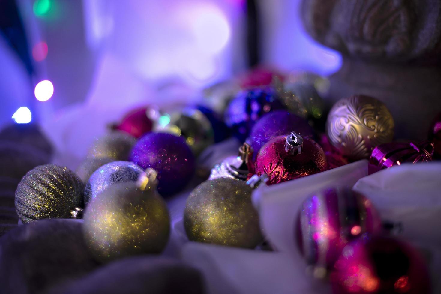 Assorted Christmas ornaments photo