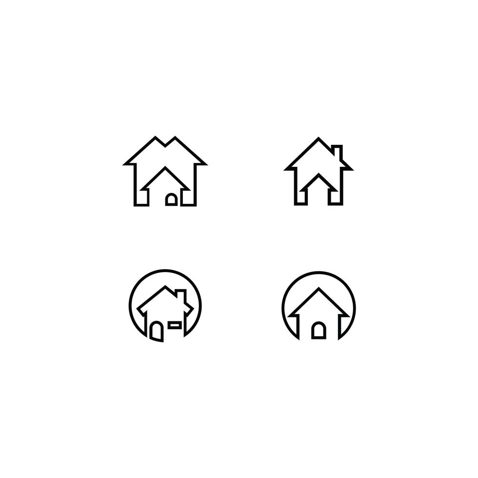 paquete de iconos de contorno de vivienda y bienes raíces vector