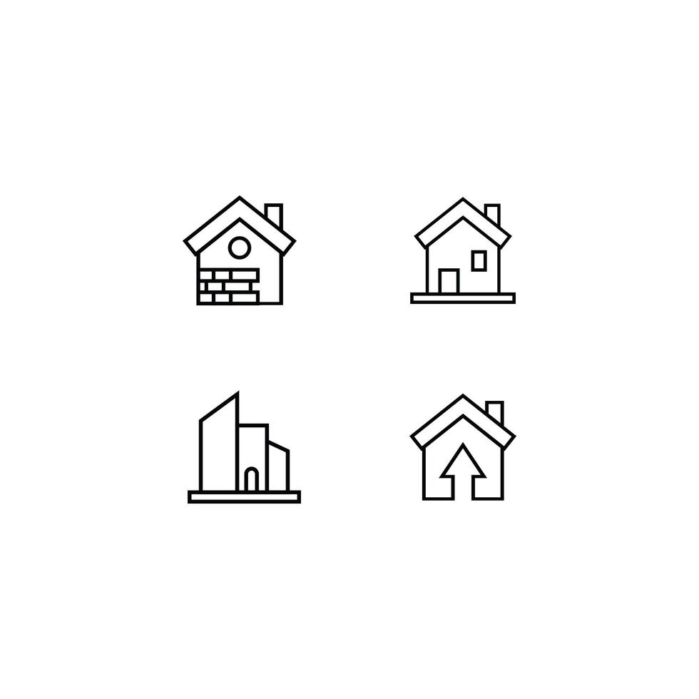 Housing and real estate outline icon set vector