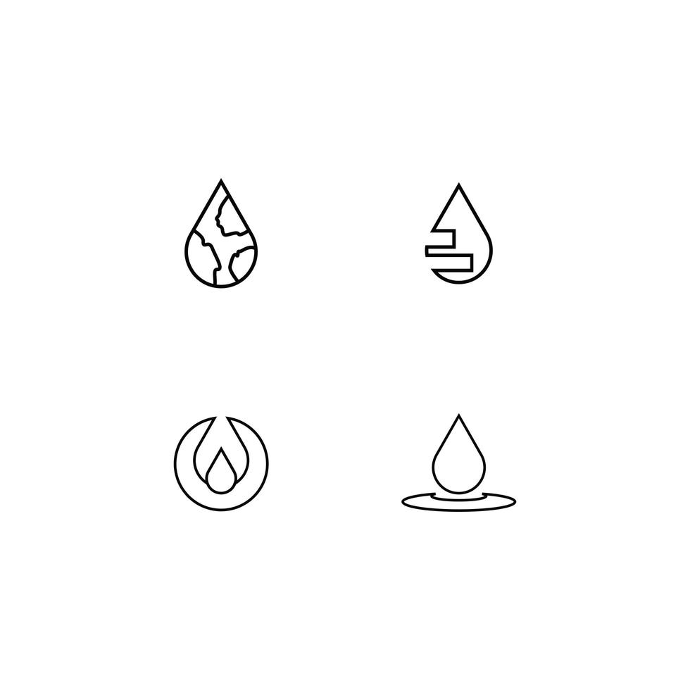 Water drop pictogram icon set vector