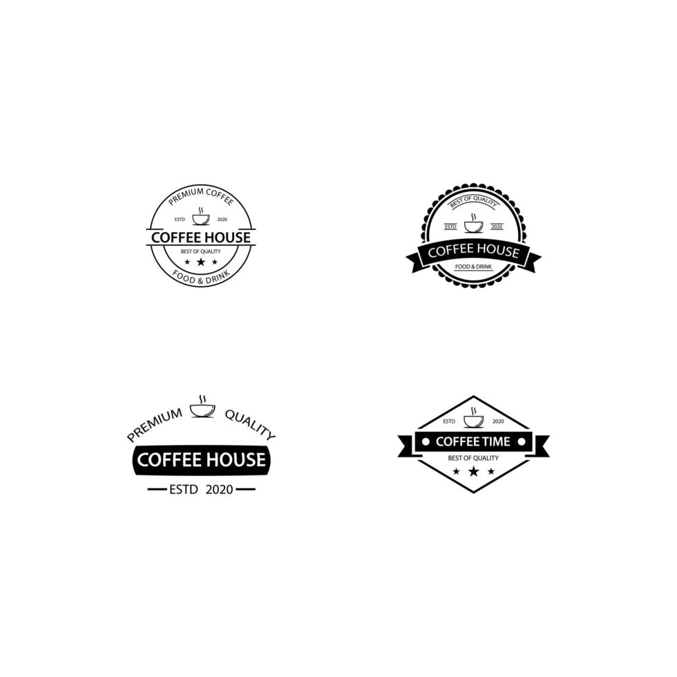 Coffee shop icon template collection vector