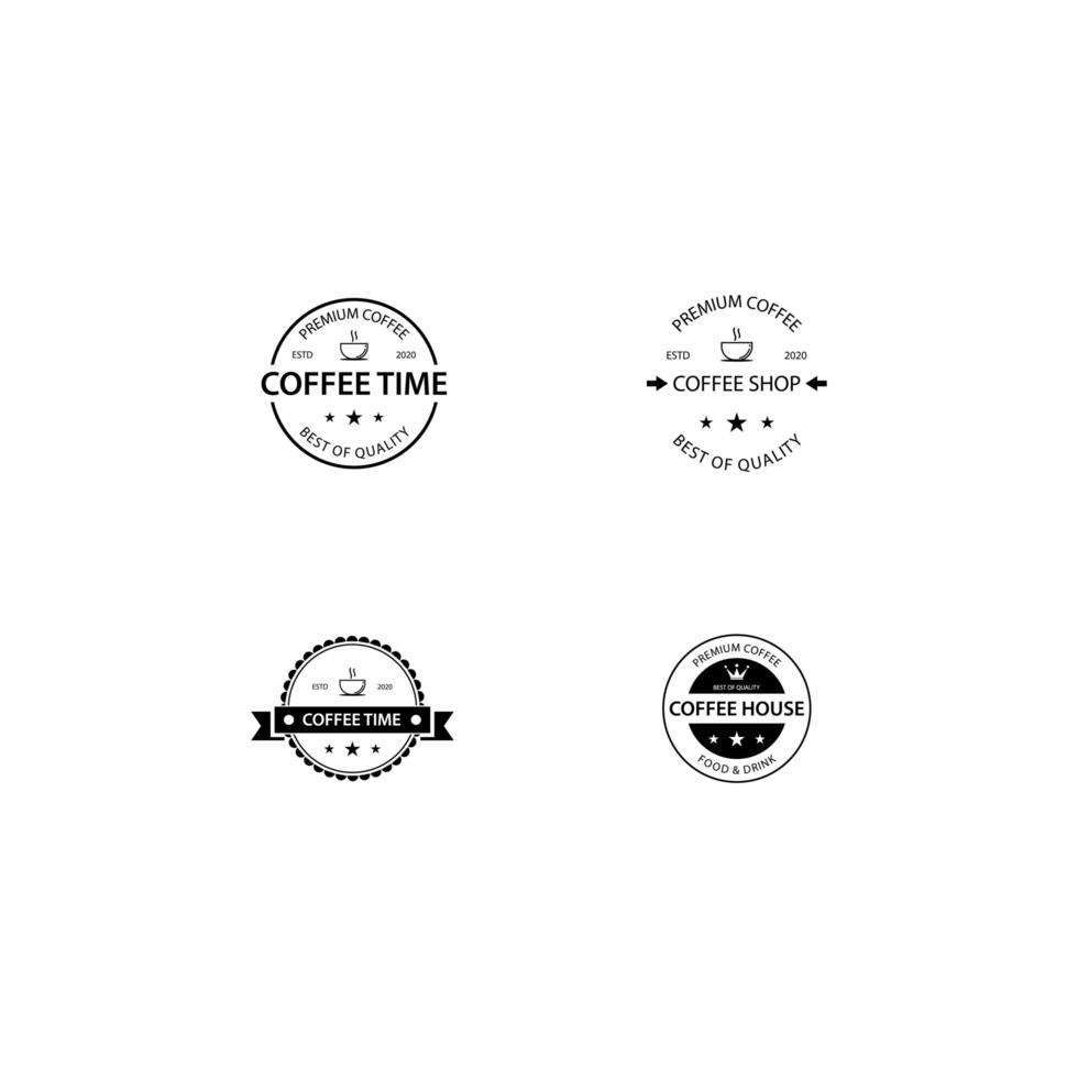 Coffee shop logo template pack  vector
