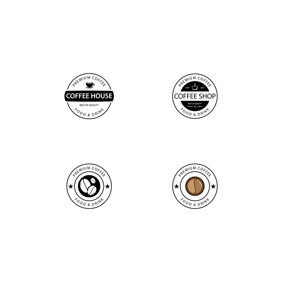 Coffee shop emblem template set vector