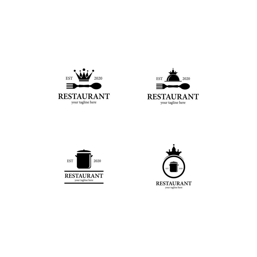 colección de iconos de logotipo de restaurante vector