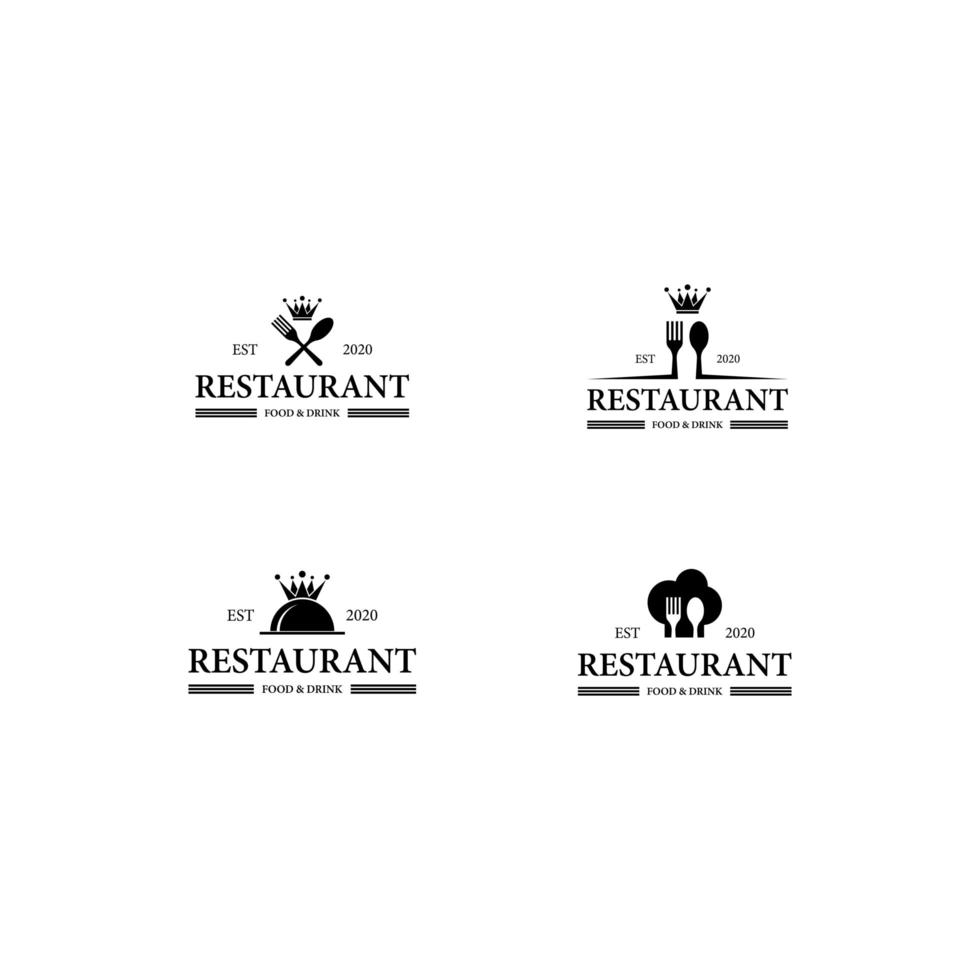 restaurante logo conjunto de iconos vector