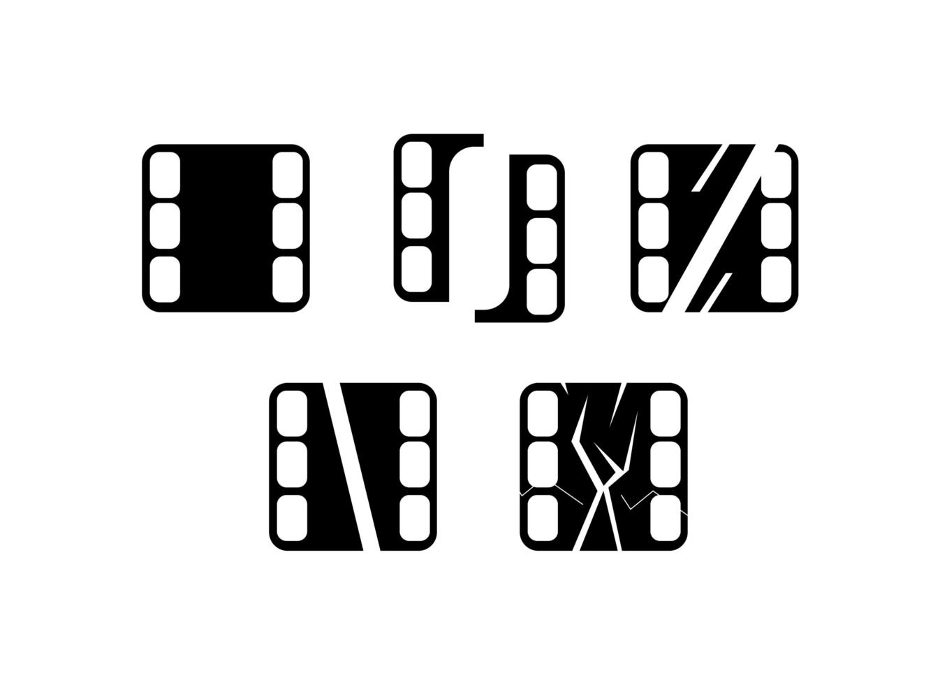 Set of film strip icons vector