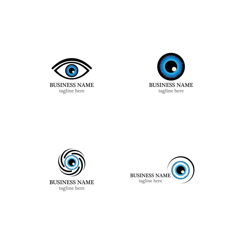 Eye care logo template set vector