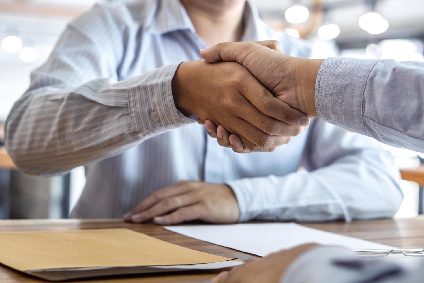 Handshake of two business partners photo