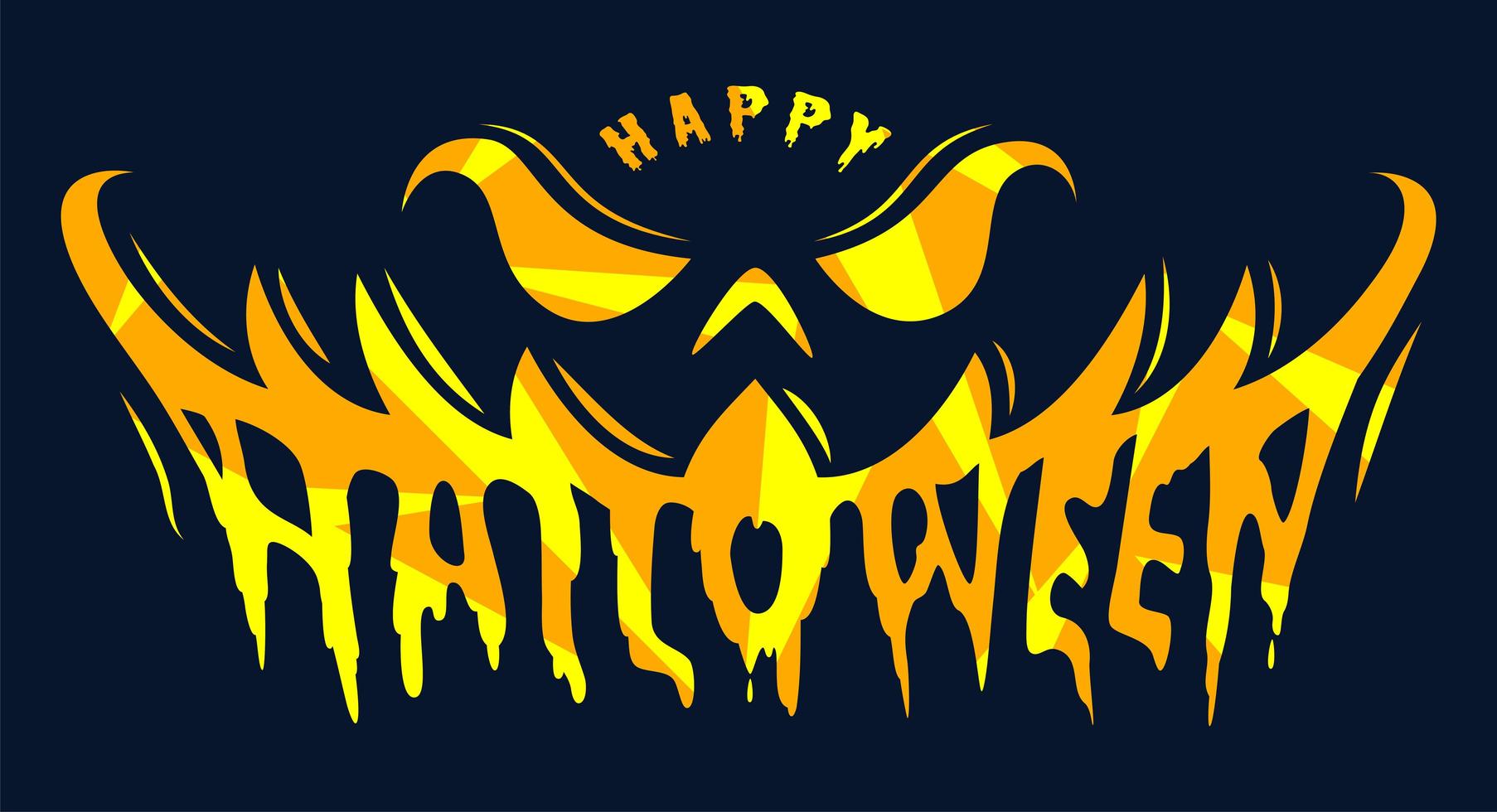 calabaza sonrisa feliz halloween texto vector