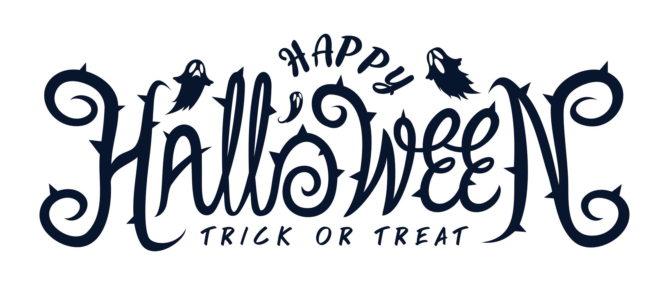 Happy Halloween party text with ghost vector