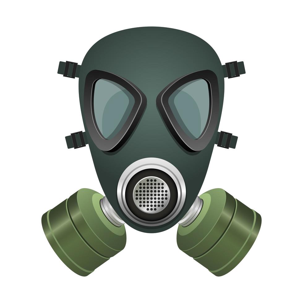 Black and green gas mask vector