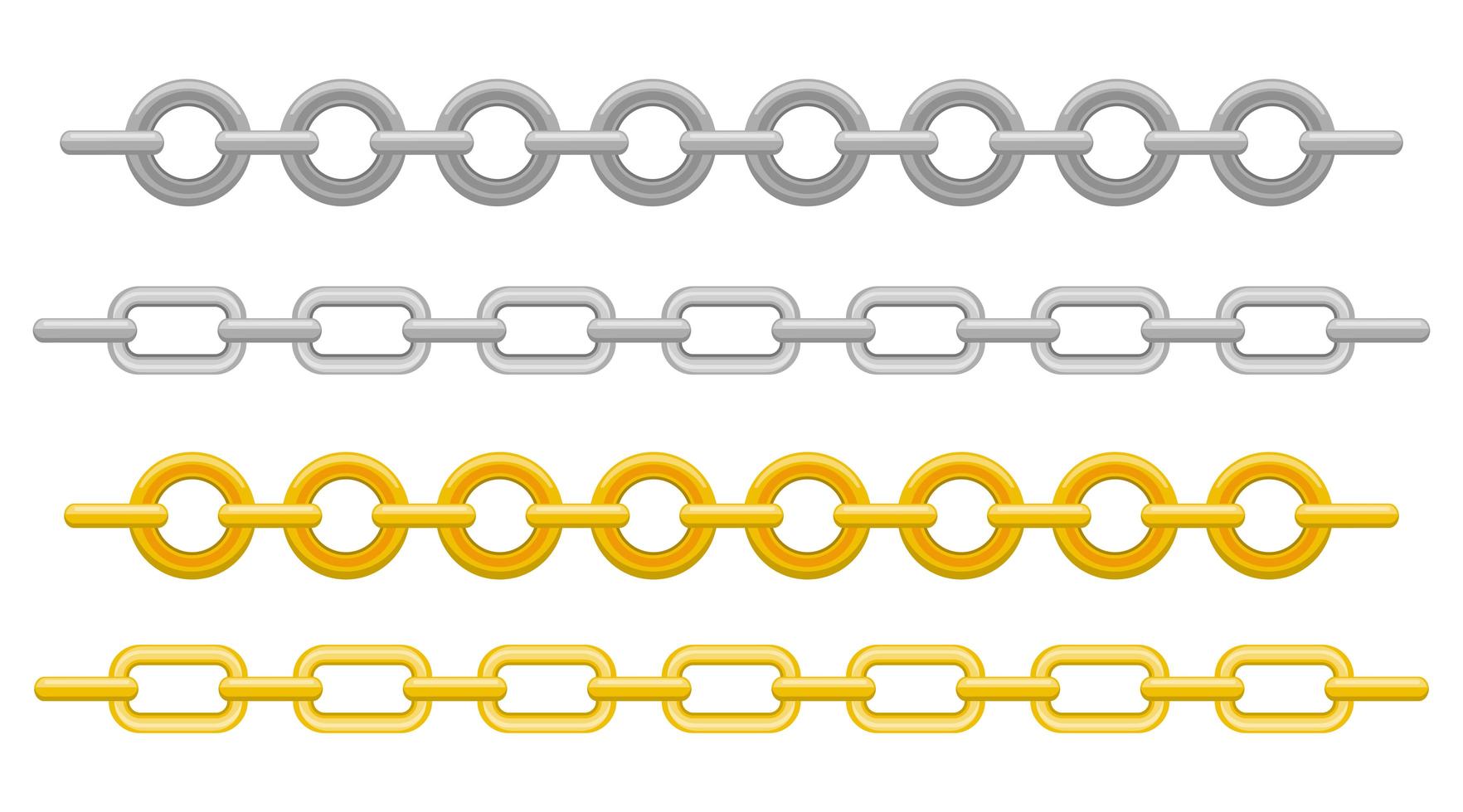 Metallic chain isolated  vector