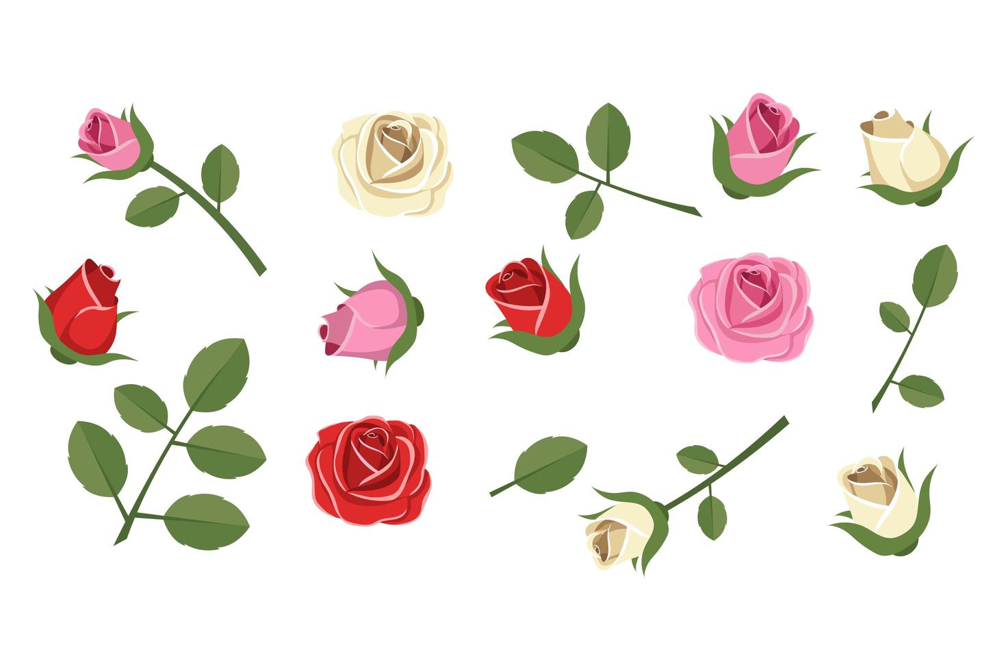 Rose elements isolated  vector