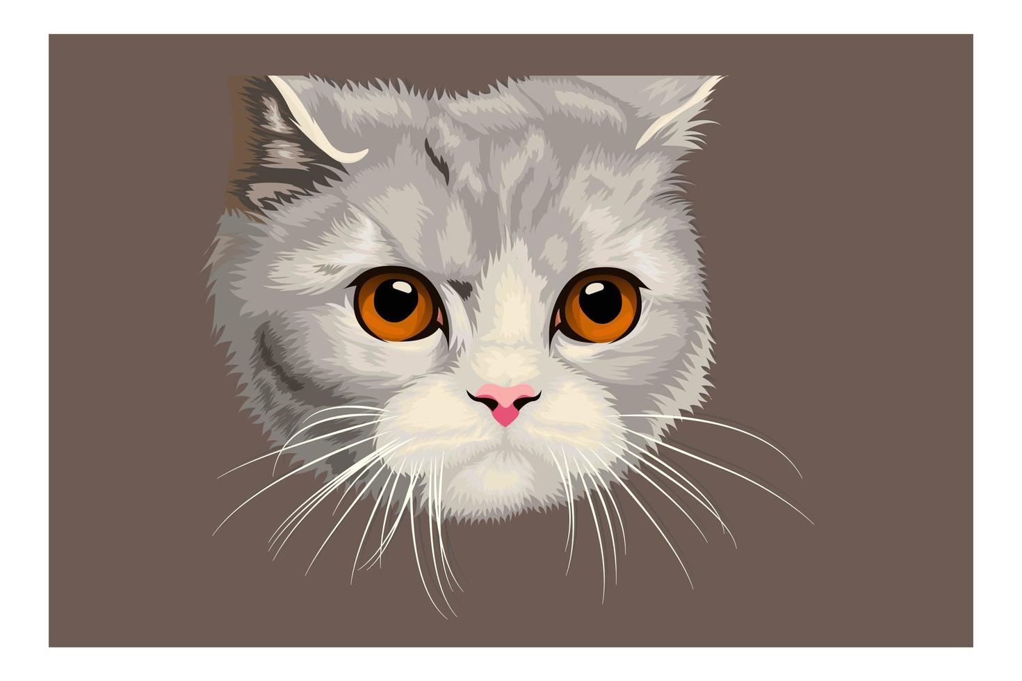 Cartoon head cat hand drawing vector