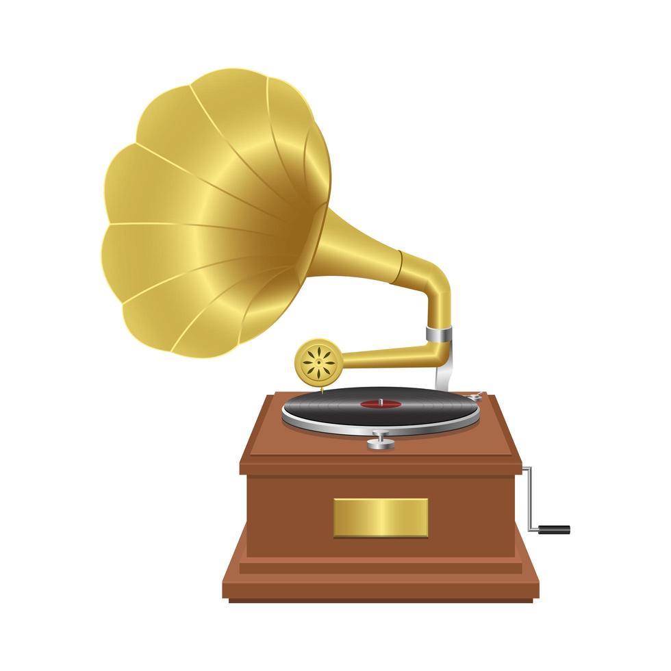 Realistic gramophone isolated  vector