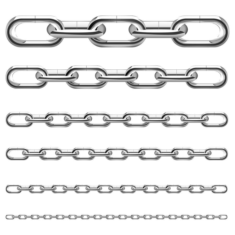 Metallic chain isolated  vector