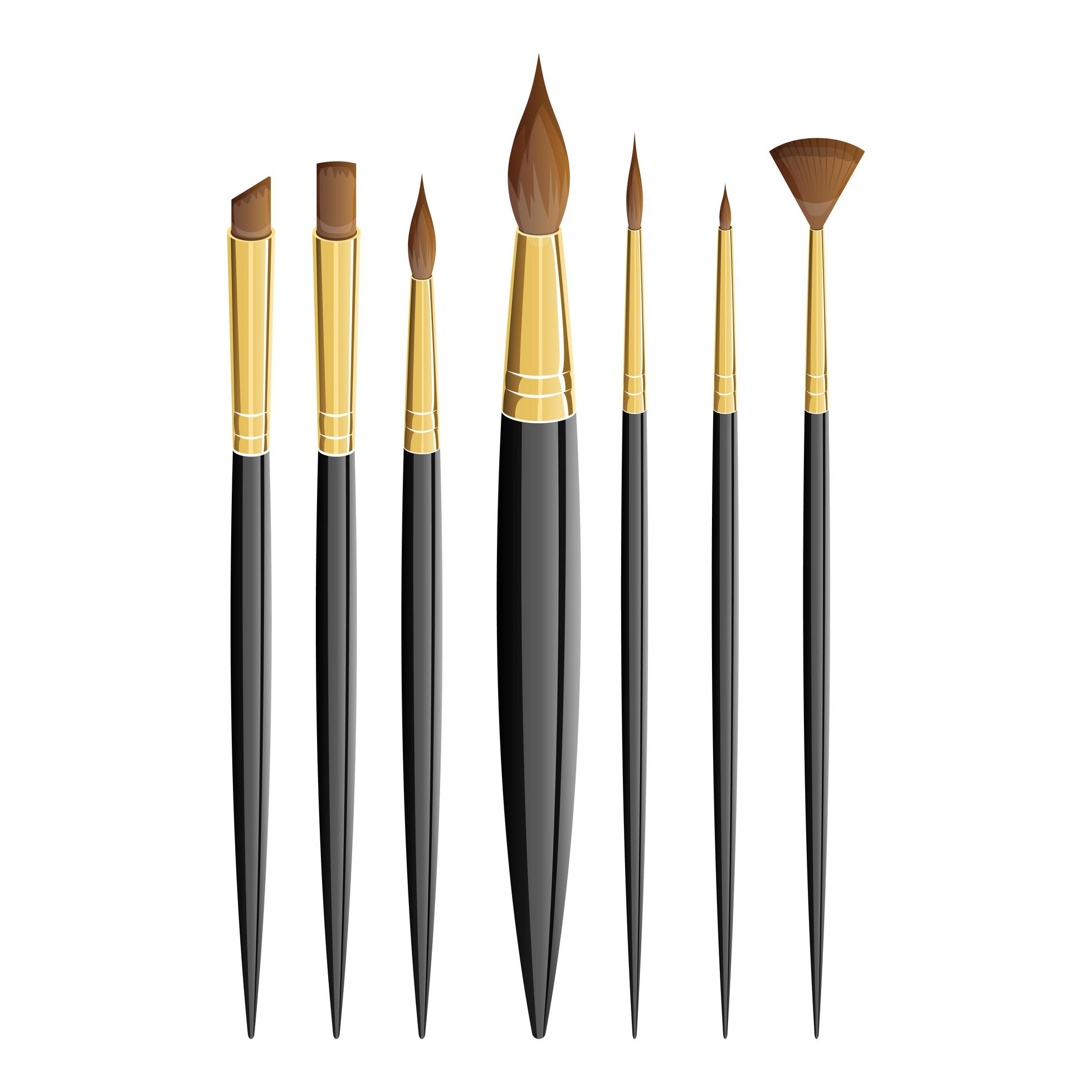 Artist paint brushes isolated 1268490 Vector Art at Vecteezy