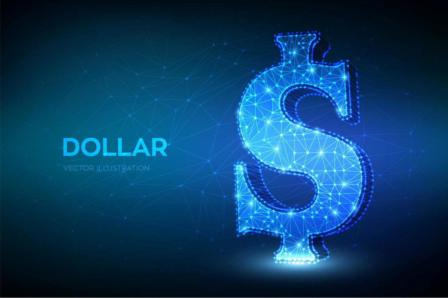 Dollar sign 3D low polygonal abstract concept  vector