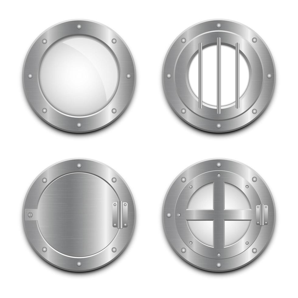 Metallic porthole window  vector