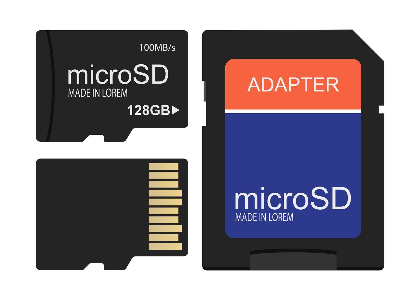 Set of micro SD  vector